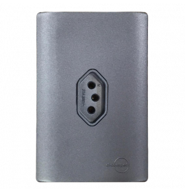 Conjunto Tomada 10A Vertical 4x2 - Novara Preto Grafite Total